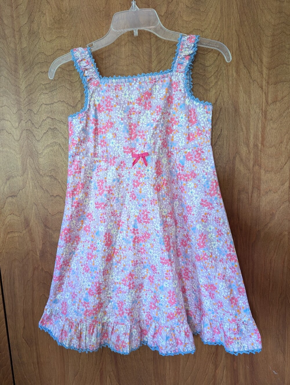 🌺 Hanna Andersson "Flower Market" Sundress with Blue Trim - Picture 1 of 8